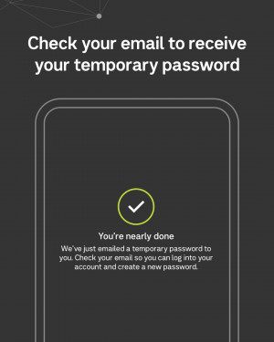 Check your email to receive your temporary password