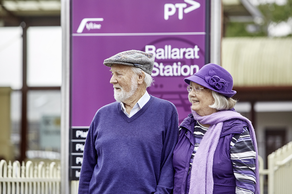 Senior couple at Ballarat Station