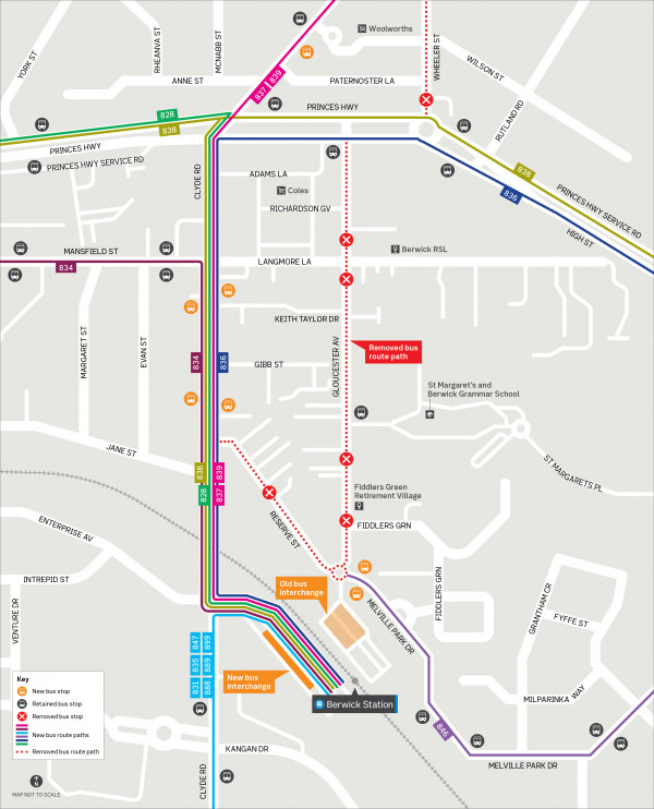 Berwick Bus Interchange map